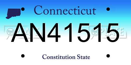 AN41515 Connecticut License Plate