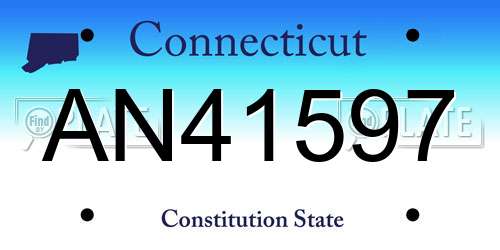 AN41597 Connecticut License Plate