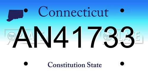 AN41733 Connecticut License Plate