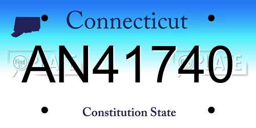 AN41740 Connecticut License Plate