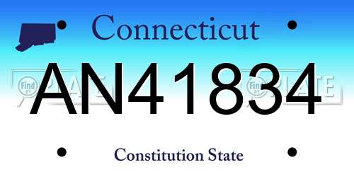AN41834 Connecticut License Plate