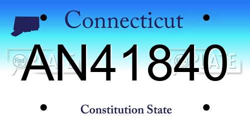 AN41840 Connecticut License Plate