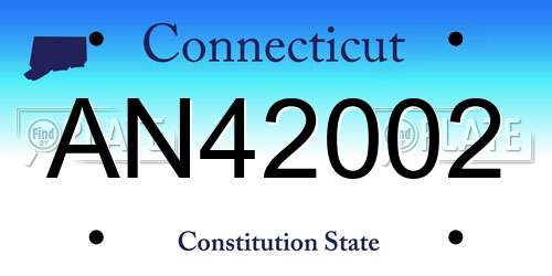 AN42002 Connecticut License Plate