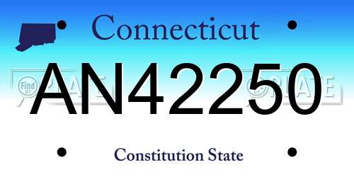 AN42250 Connecticut License Plate