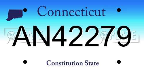 AN42279 Connecticut License Plate