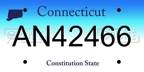 AN42466 Connecticut License Plate