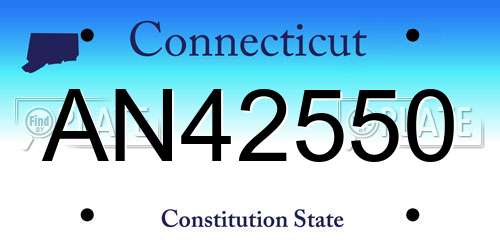 AN42550 Connecticut License Plate
