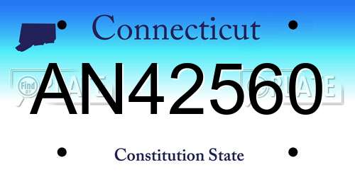AN42560 Connecticut License Plate