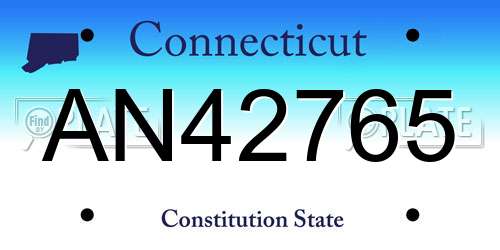 AN42765 Connecticut License Plate