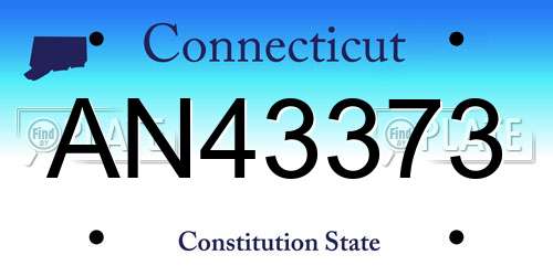 AN43373 Connecticut License Plate