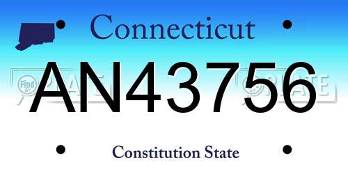 AN43756 Connecticut License Plate