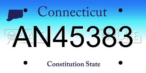 AN45383 Connecticut License Plate