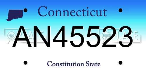 AN45523 Connecticut License Plate