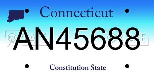 AN45688 Connecticut License Plate
