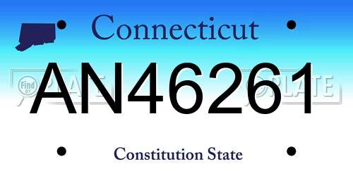 AN46261 Connecticut License Plate