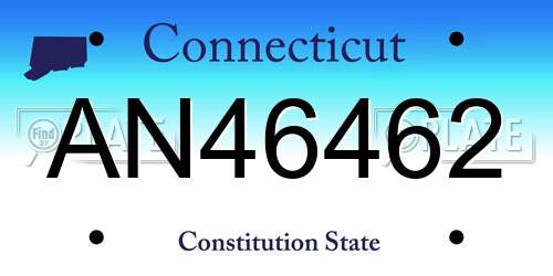 AN46462 Connecticut License Plate