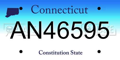 AN46595 Connecticut License Plate