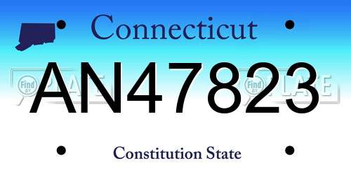 AN47823 Connecticut License Plate