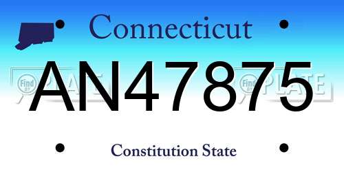AN47875 Connecticut License Plate