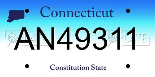 AN49311 Connecticut License Plate
