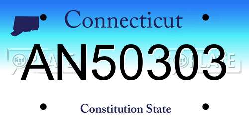 AN50303 Connecticut License Plate