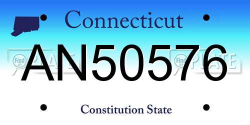 AN50576 Connecticut License Plate