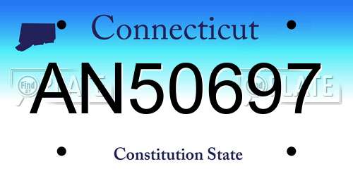 AN50697 Connecticut License Plate