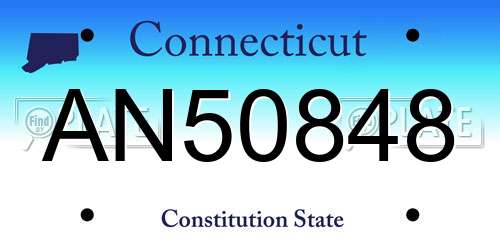 AN50848 Connecticut License Plate