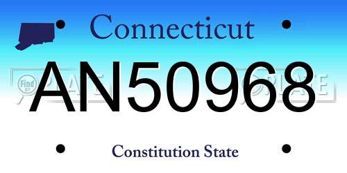 AN50968 Connecticut License Plate