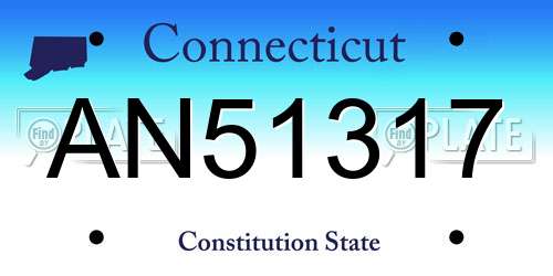 AN51317 Connecticut License Plate