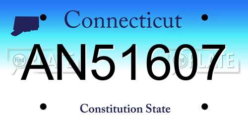 AN51607 Connecticut License Plate