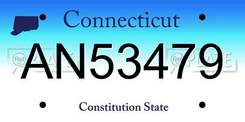 AN53479 Connecticut License Plate