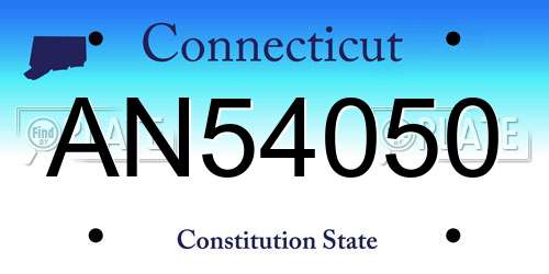 AN54050 Connecticut License Plate