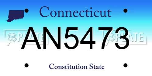 AN5473 Connecticut License Plate