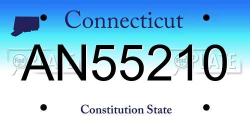 AN55210 Connecticut License Plate