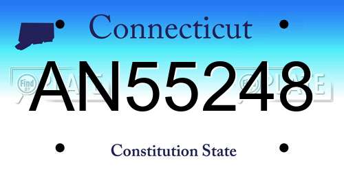 AN55248 Connecticut License Plate