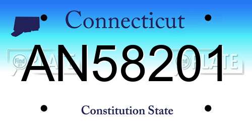 AN58201 Connecticut License Plate