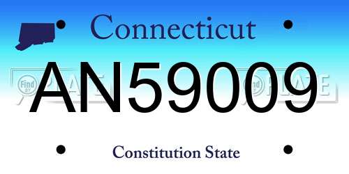 AN59009 Connecticut License Plate