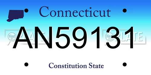 AN59131 Connecticut License Plate