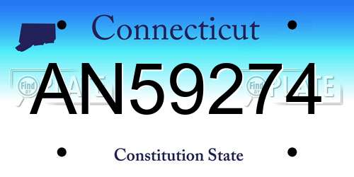 AN59274 Connecticut License Plate