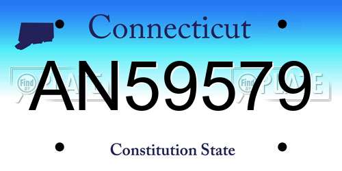 AN59579 Connecticut License Plate