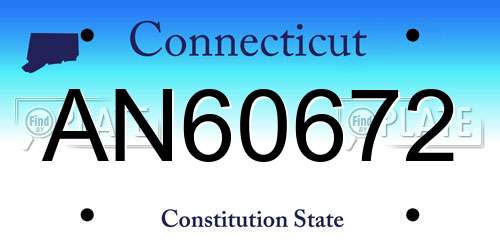 AN60672 Connecticut License Plate