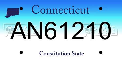 AN61210 Connecticut License Plate