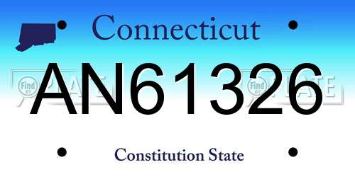 AN61326 Connecticut License Plate