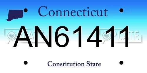 AN61411 Connecticut License Plate