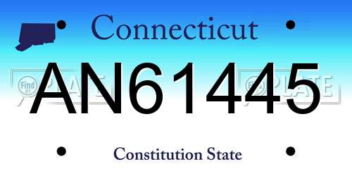 AN61445 Connecticut License Plate