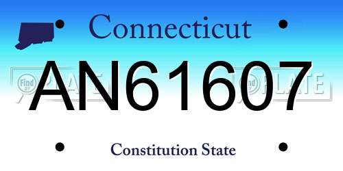 AN61607 Connecticut License Plate