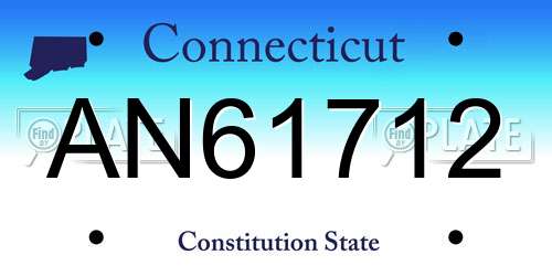 AN61712 Connecticut License Plate