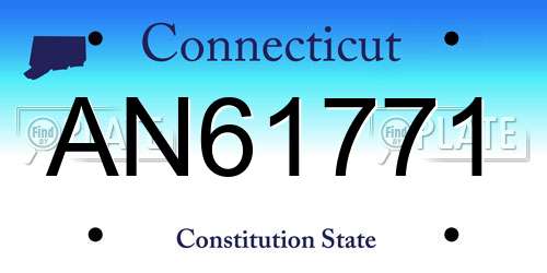 AN61771 Connecticut License Plate