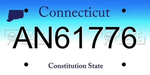 AN61776 Connecticut License Plate